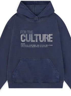 Hot stamping printed hooded sweatshirt女烫钻印花口袋连帽卫衣