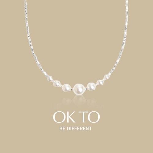 okto天然淡水珍珠项链925银