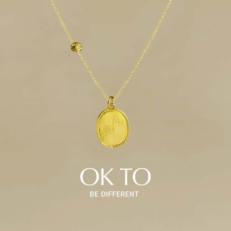 OKTO饰品【山归来ANCORA系列】圆珠细链金球无事幸运牌吊坠叠戴女