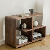 北欧实木沙发边几边柜简约现代客厅黑胡桃木杂志柜橡木角几小角几