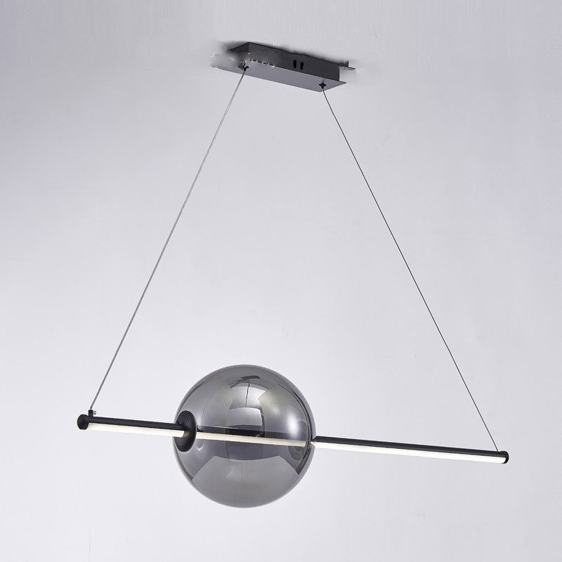 意式现代简约创意餐厅咖啡厅吧台玻璃灯个性书房书桌岛台长条吊灯