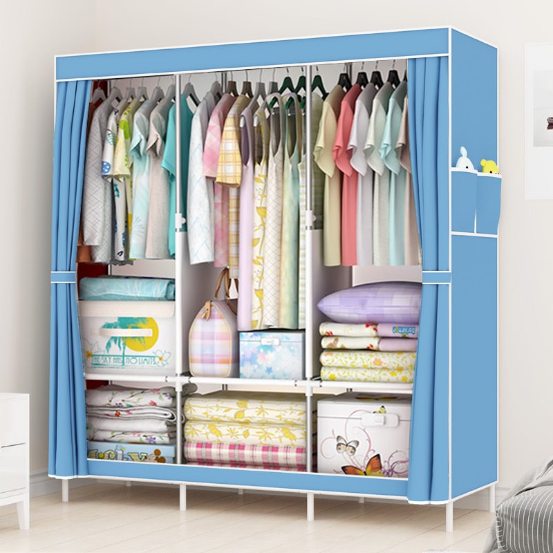 简易衣柜组合家用挂衣柜防尘布衣橱简约组装卧室衣帽间收纳挂衣柜