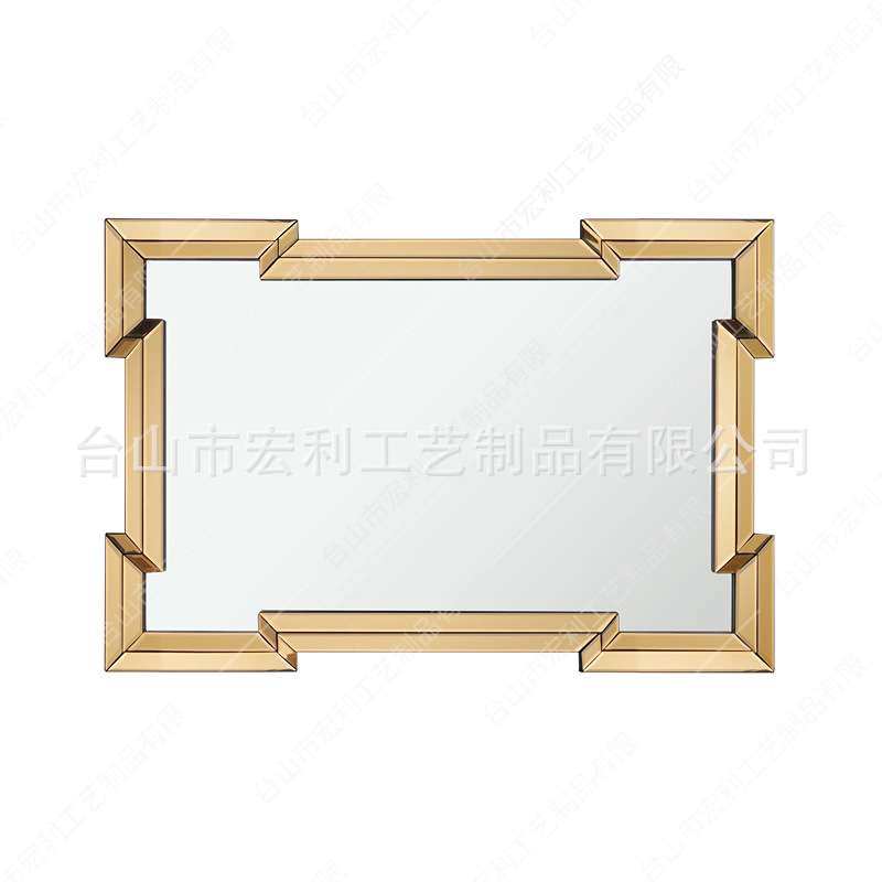 热卖现代简约品质茶镜玻璃客厅酒店大堂装饰艺术长方形挂镜