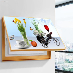 高级电表箱装饰画液压上翻盖弱电箱遮挡画免打孔无痕钉配电箱挂画