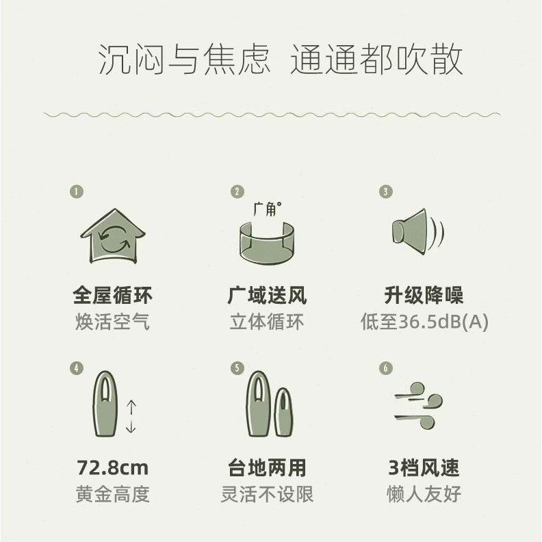 SSQN无叶电风扇大风力量家用空气净化循环立台式落地塔扇节能静音