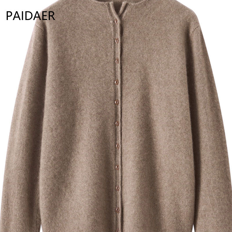 针织羊绒衫女开衫2025年秋冬新款纯山羊绒外套半高领系扣宽松毛衣,女装/女士精品,羊绒衫,淘宝优惠券,粉丝福利购,淘宝优惠卷