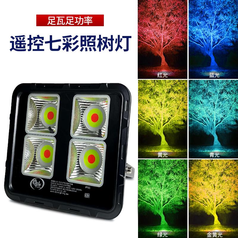 七彩遥控变色投光灯变光彩色射灯户外景观亮化绿化灯RGB灯草坪灯
