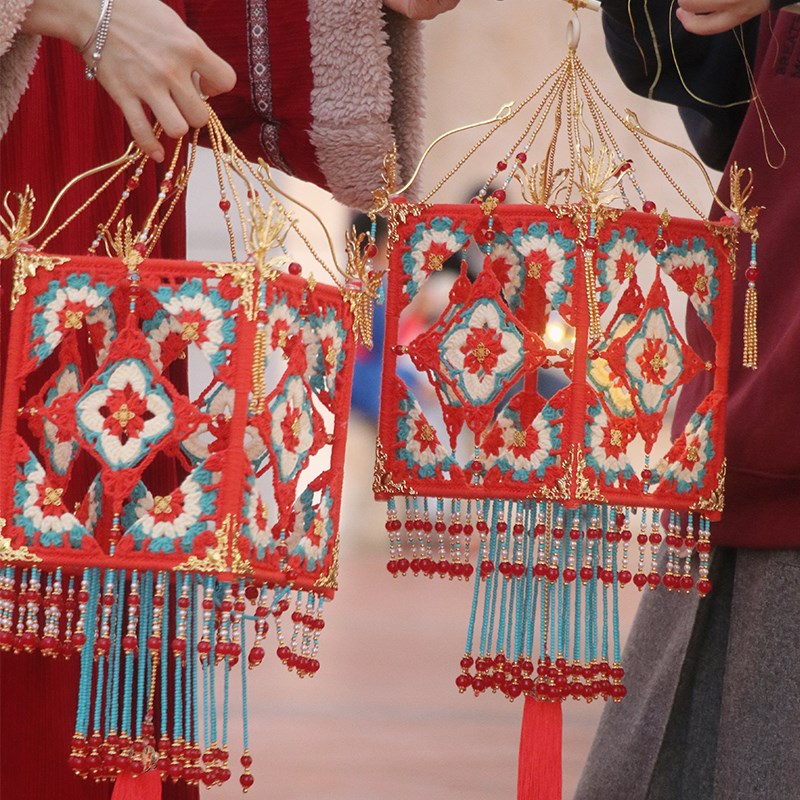 喜物语手工灯笼钩针diy材料包新年编织蛇年元宵节手提宫灯挂饰