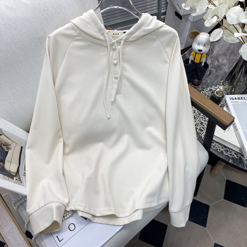 大码女装系带连帽卫衣早秋新款胖mm宽松上衣显瘦法式遮肚连帽衫潮