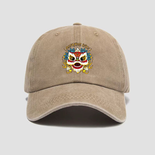 国潮醒狮联名棒球帽中国青年防晒男女帽子遮阳休闲户外百搭鸭舌帽