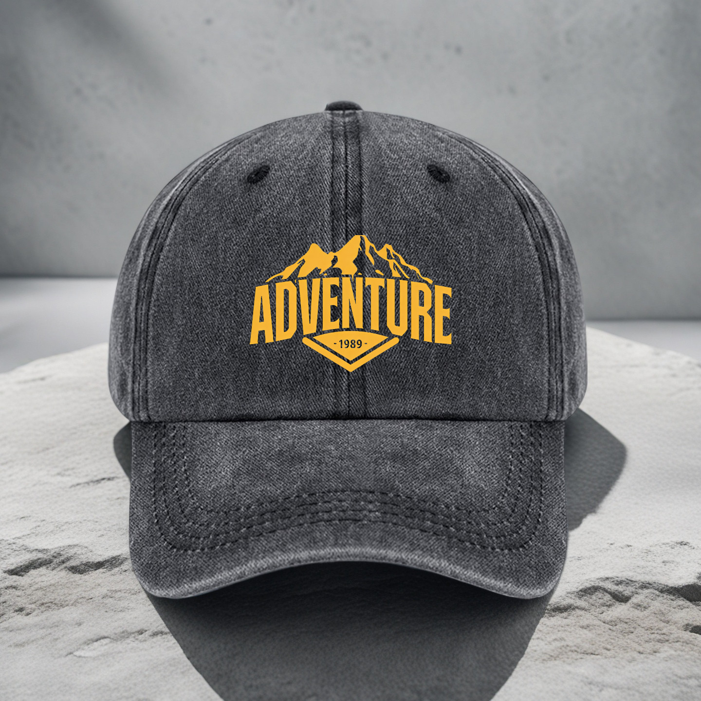 复古ADVENTURE山系风鸭舌帽男女户外帽子情侣百搭遮阳帽棒球帽
