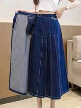 pleated A-line long skirt half skirt 不规则百褶a字长裙半身裙