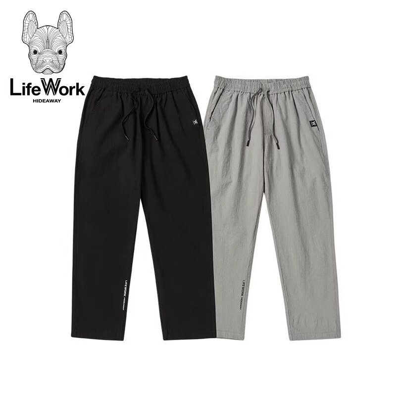 lifework春款大码休闲裤纯棉直筒裤新款男女装韩版宽松阔腿裤长裤