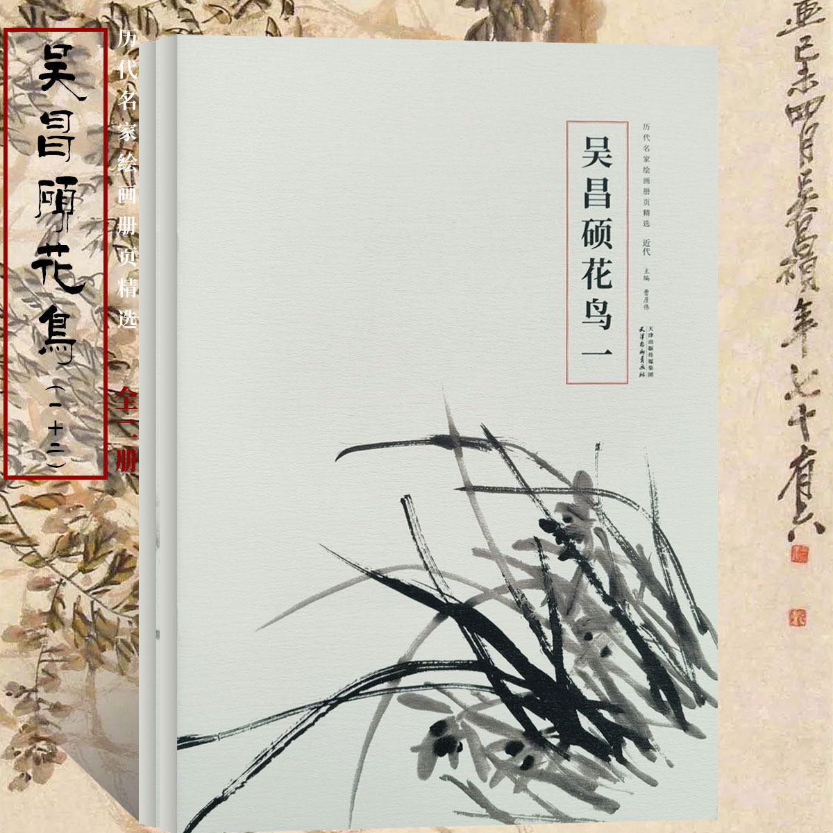 历代名家绘画册页精选 吴昌硕大写意花鸟画临摹技法国画初学者零基础入门教程 晚清海派四杰大写意花鸟画临摹范本艺术收藏鉴赏画集