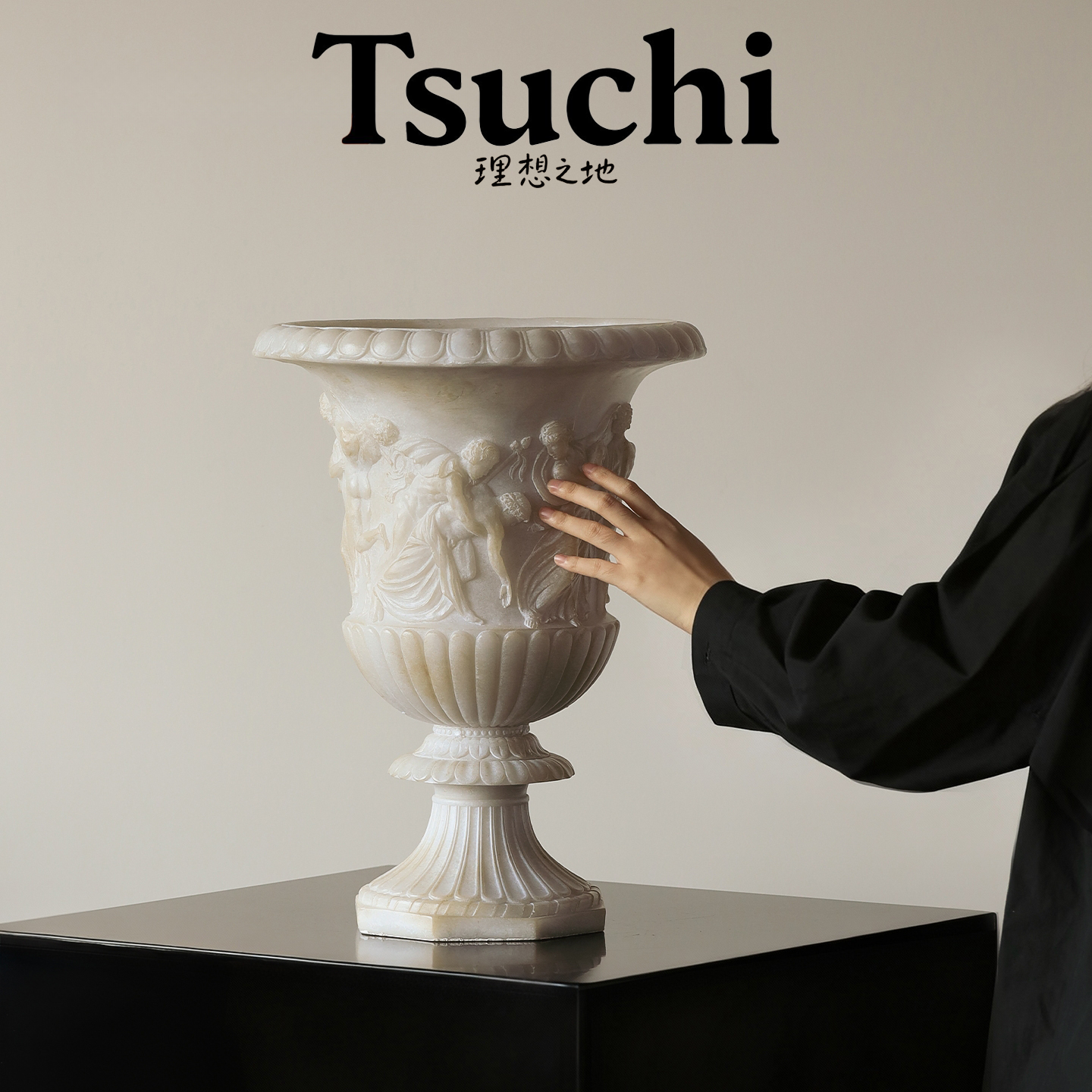 法式中古花瓶古罗马做旧摆件玄关装饰品客厅插花艺术花器复古小众