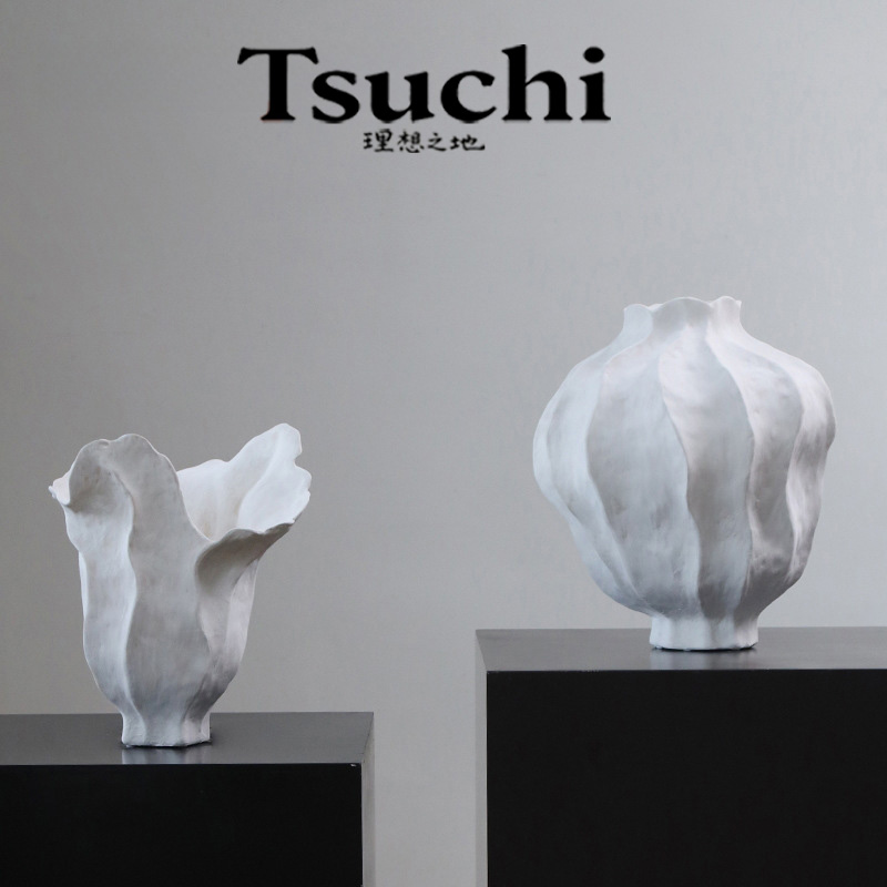 侘寂风创意台面花瓶客厅落地大号