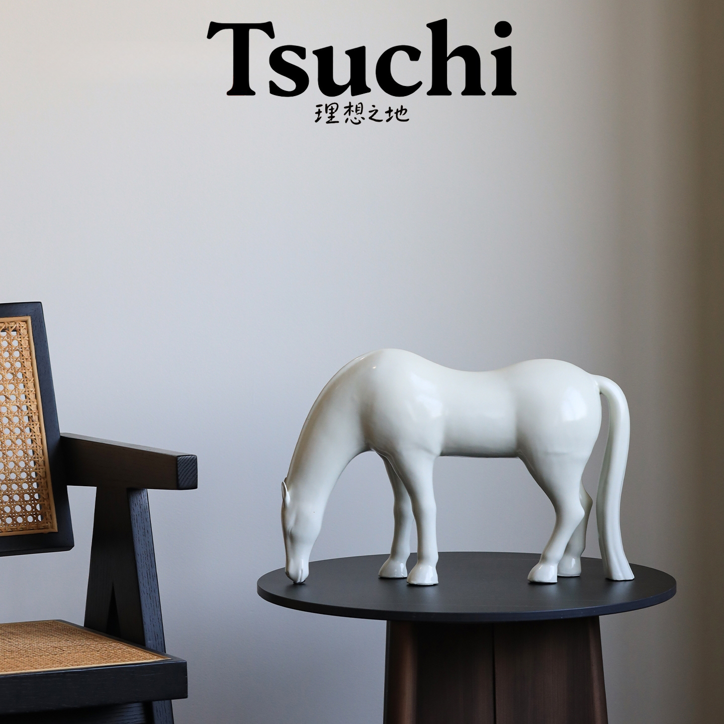 复古艺术陶瓷马摆件玄关客厅桌面电视柜装饰家居乔迁新居礼物轻奢