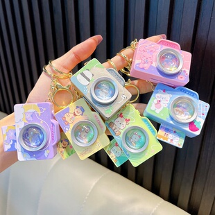 卡通照相机钥匙扣带灯发光音效拍立得汽车钥匙链儿童玩具书包挂件