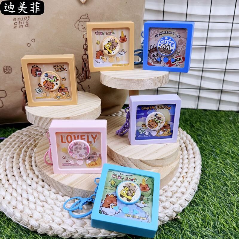 唱片抓机创意cd盒专辑钥匙扣卡通拉布水豚录音迷你可录音挂件音乐