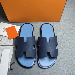 真皮凉拖鞋男全牛皮凉拖h拖鞋男高端一字拖鞋室内外沙滩