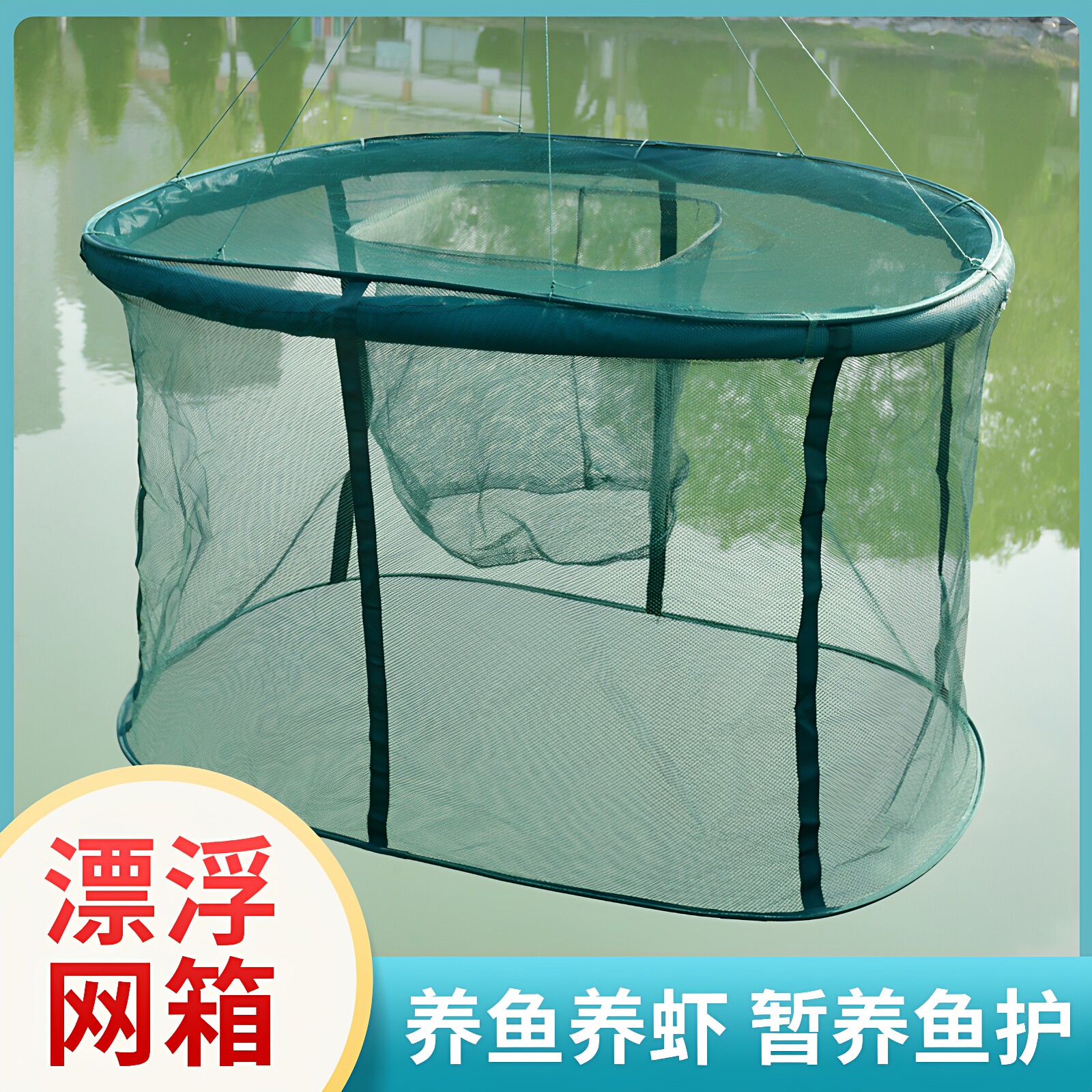 折叠锦鲤养殖网箱漂浮网箱鱼护病鱼隔离网箱可折叠鱼护暂养鱼护
