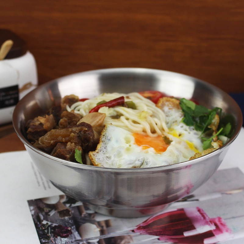 度坚双层隔热面碗18/10不锈钢