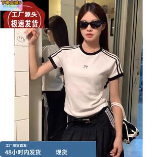 清仓价连衣裙子少女夏装2025新款初中高中学生T恤花边裙两件套装