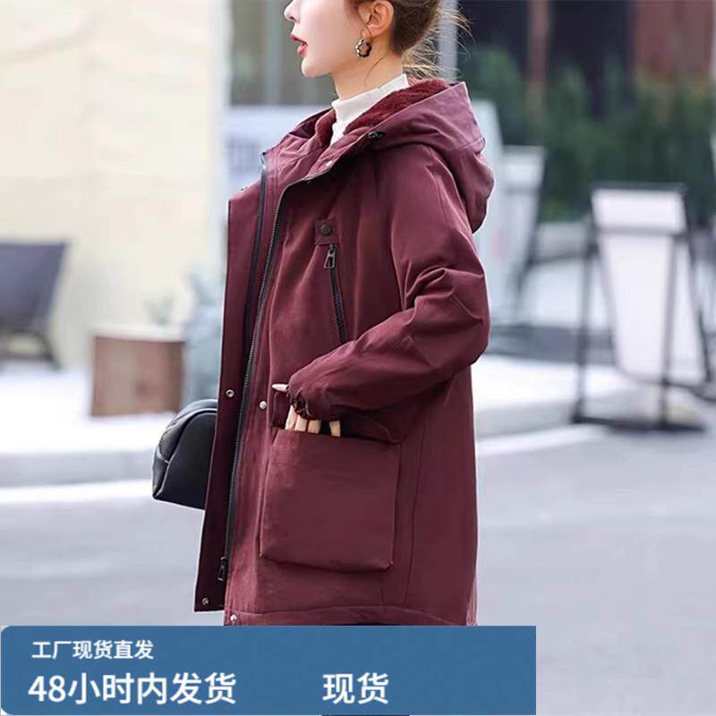 大尺码派克檰服女200釿冬宽松加肥加大码檰衣胖MM妈妈加戎加厚外