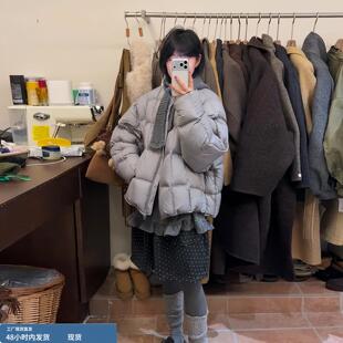 欧货时尚洋气短款无领羽绒服女款2025冬季小个子超好看的保暖外套