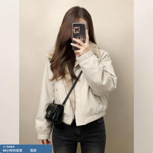 2026新款今年流行爆款派克服小个子短款加厚羊羔毛保暖外套女冬季