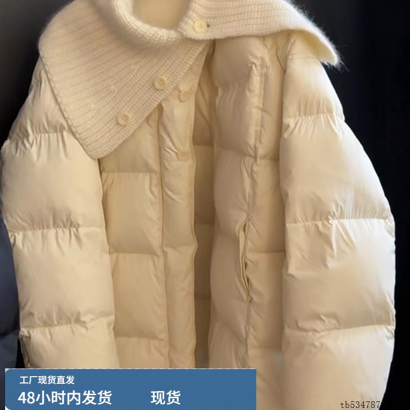 高充绒量白色羽绒服女2025冬季新款巨好看的高级感保暖白鸭绒短款