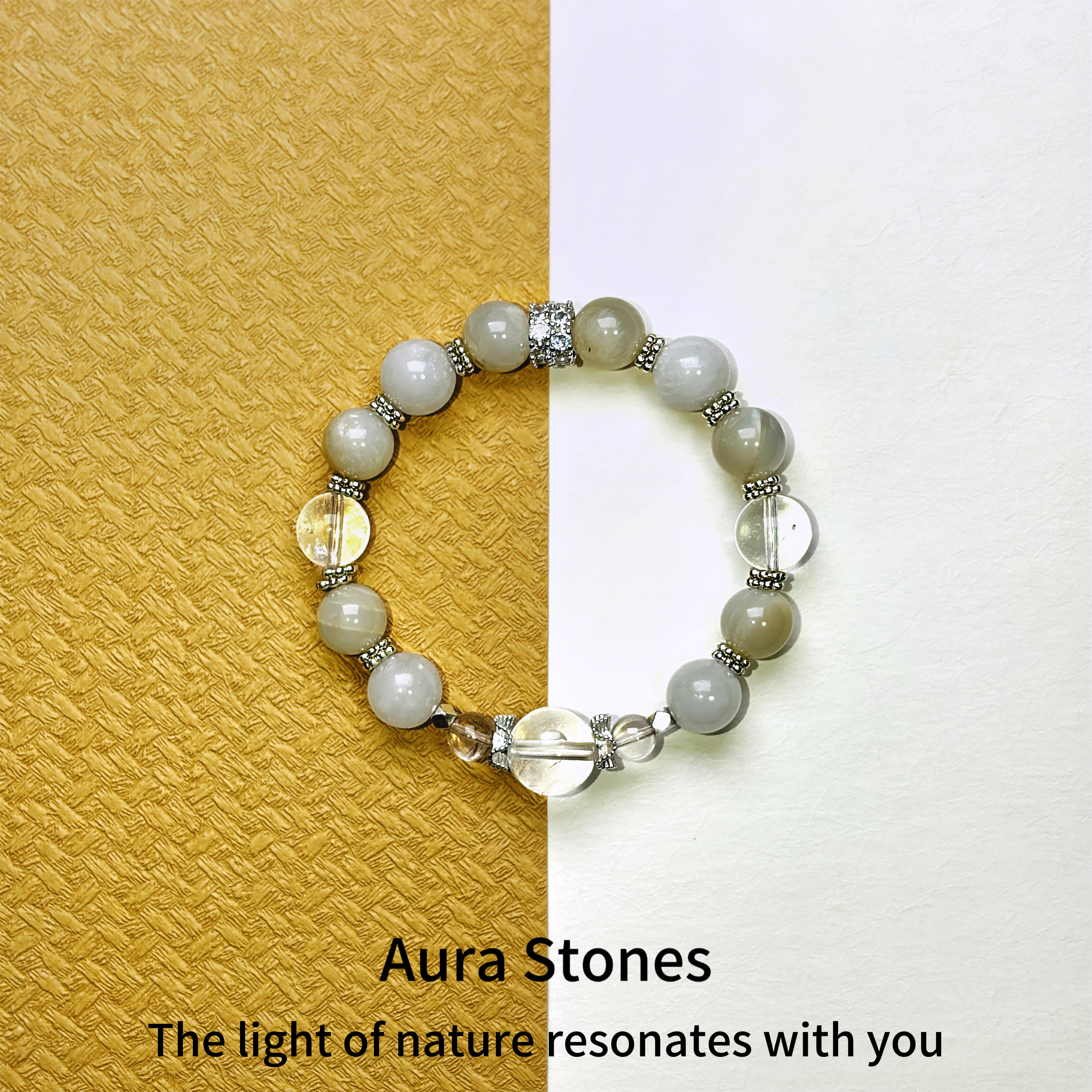 AuraStones【金曜】天然手串五行属金多宝珠水晶手串中式手链好运