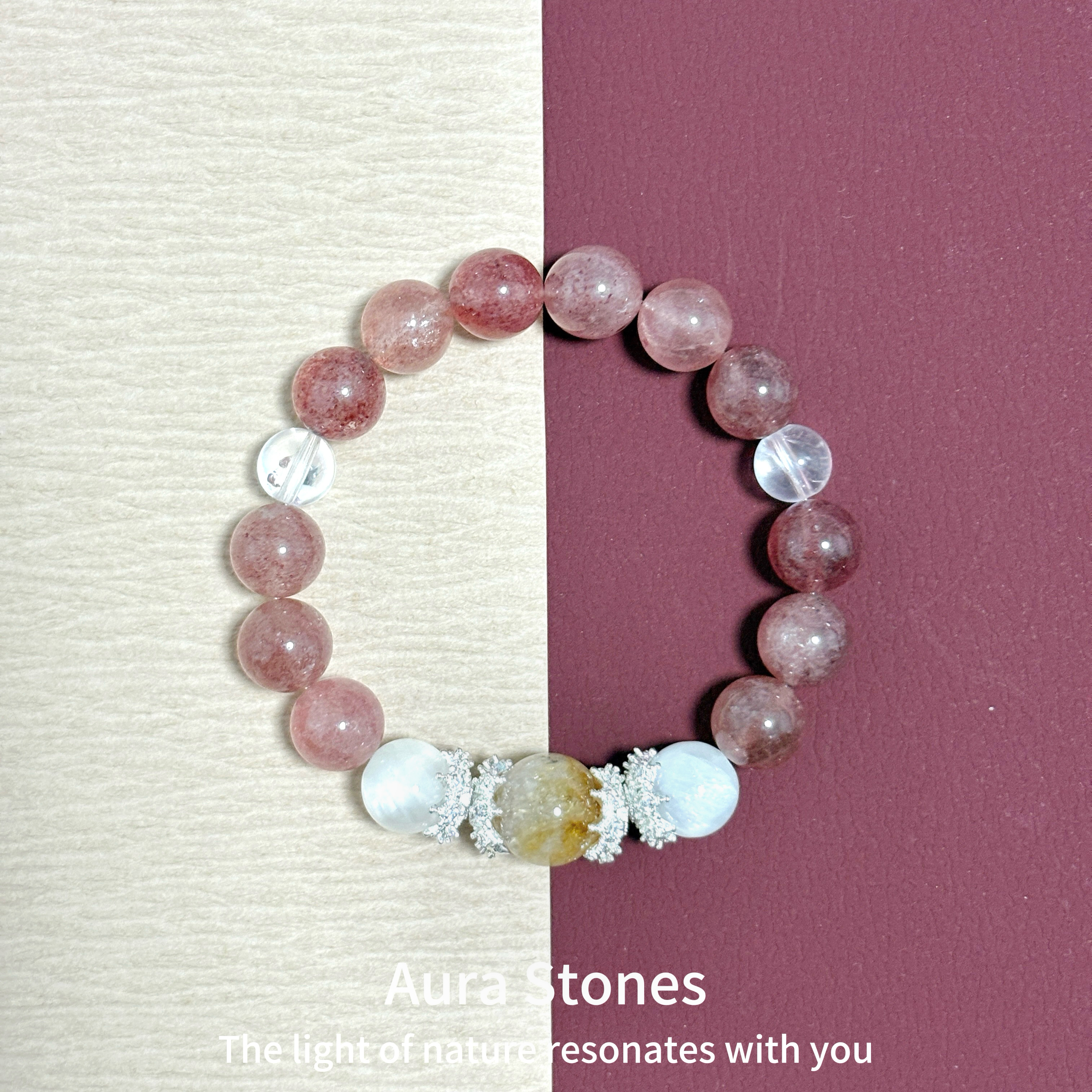 【粉梦萦】祈福天然能量草莓粉晶