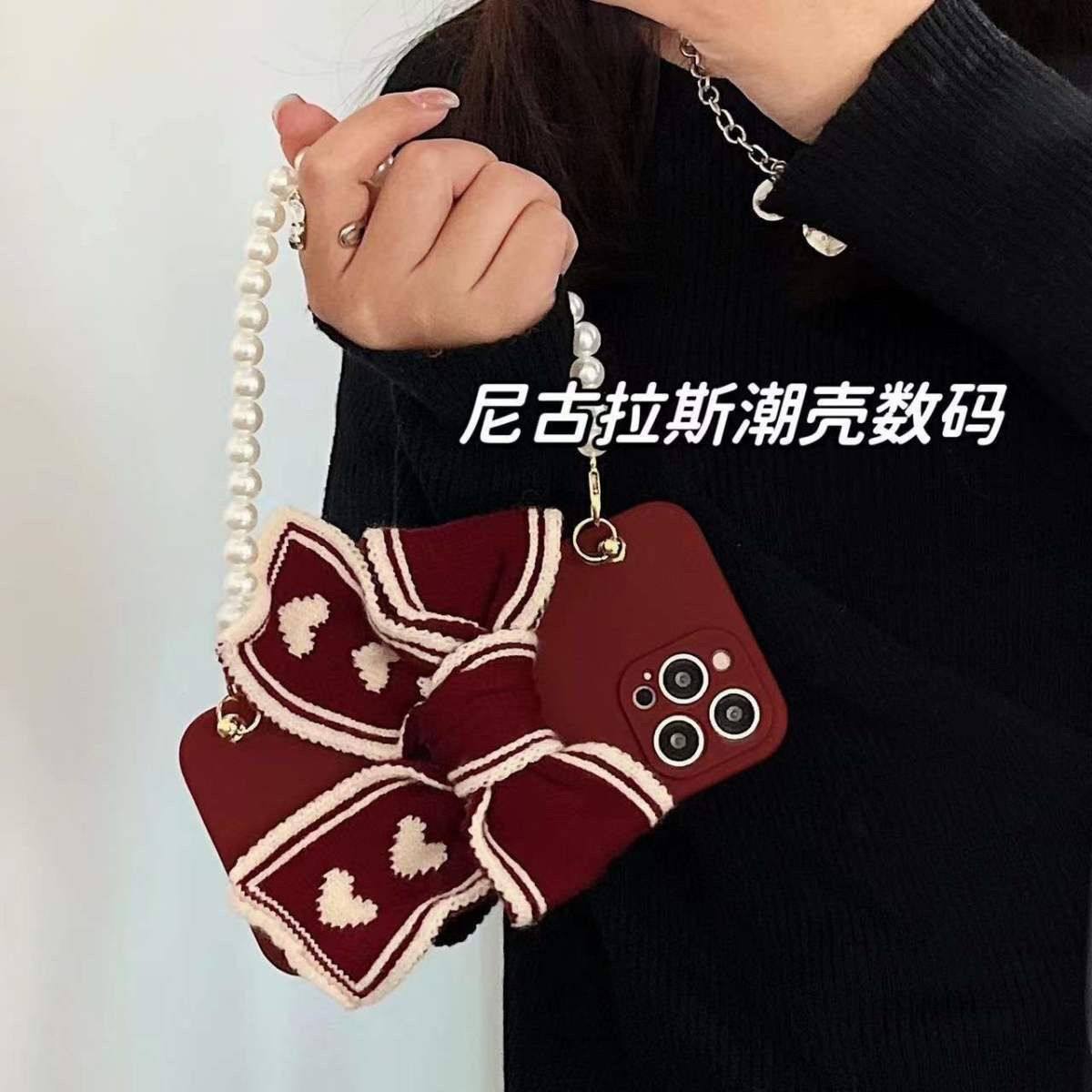 新年蝴蝶结苹果15promax手机壳iPhone14公主13/12/11软壳XS可爱XR,个性定制/设计服务/DIY,手机壳/保护套定制,淘宝优惠券,粉丝福利购,淘宝优惠卷