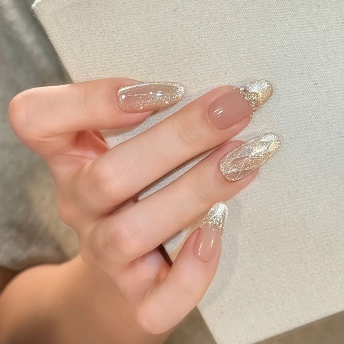 暮光之城手工穿戴甲网红高级感夏日菱格新款显白美可定制图片