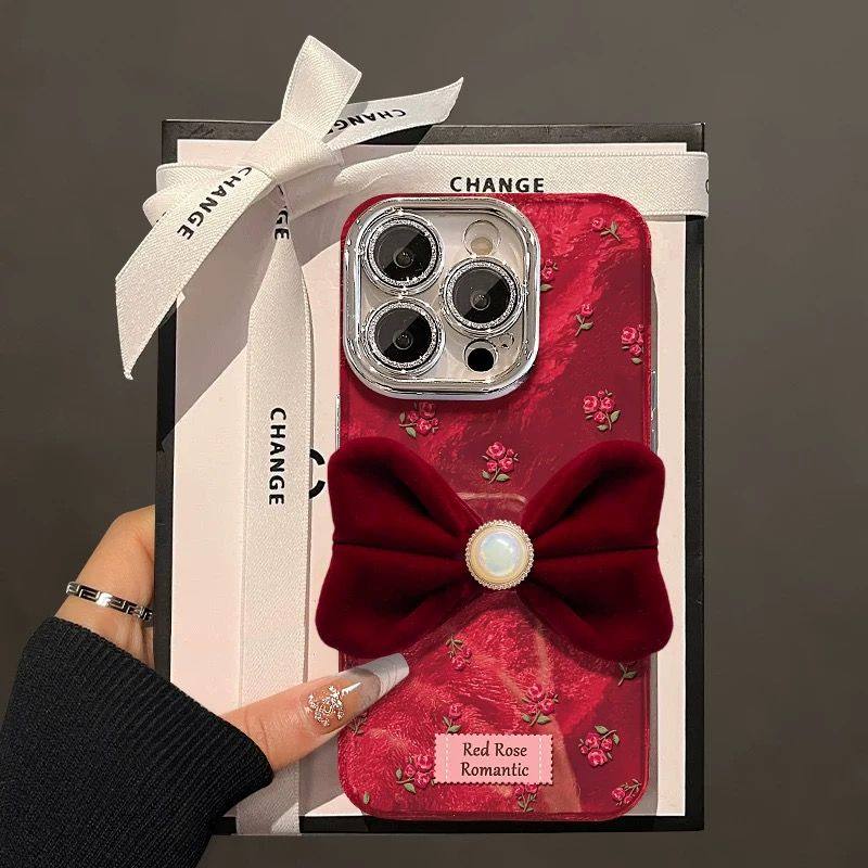 丝绒蝴蝶结苹果16/16Pro手机壳镜头膜全包边iPhone15/14/13新年女,个性定制/设计服务/DIY,手机壳/保护套定制,淘宝优惠券,粉丝福利购,淘宝优惠卷