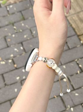 适用高驰COROSPACE3表带夏季黑猫小狗手表apex2/2pro串珠拉绳腕带