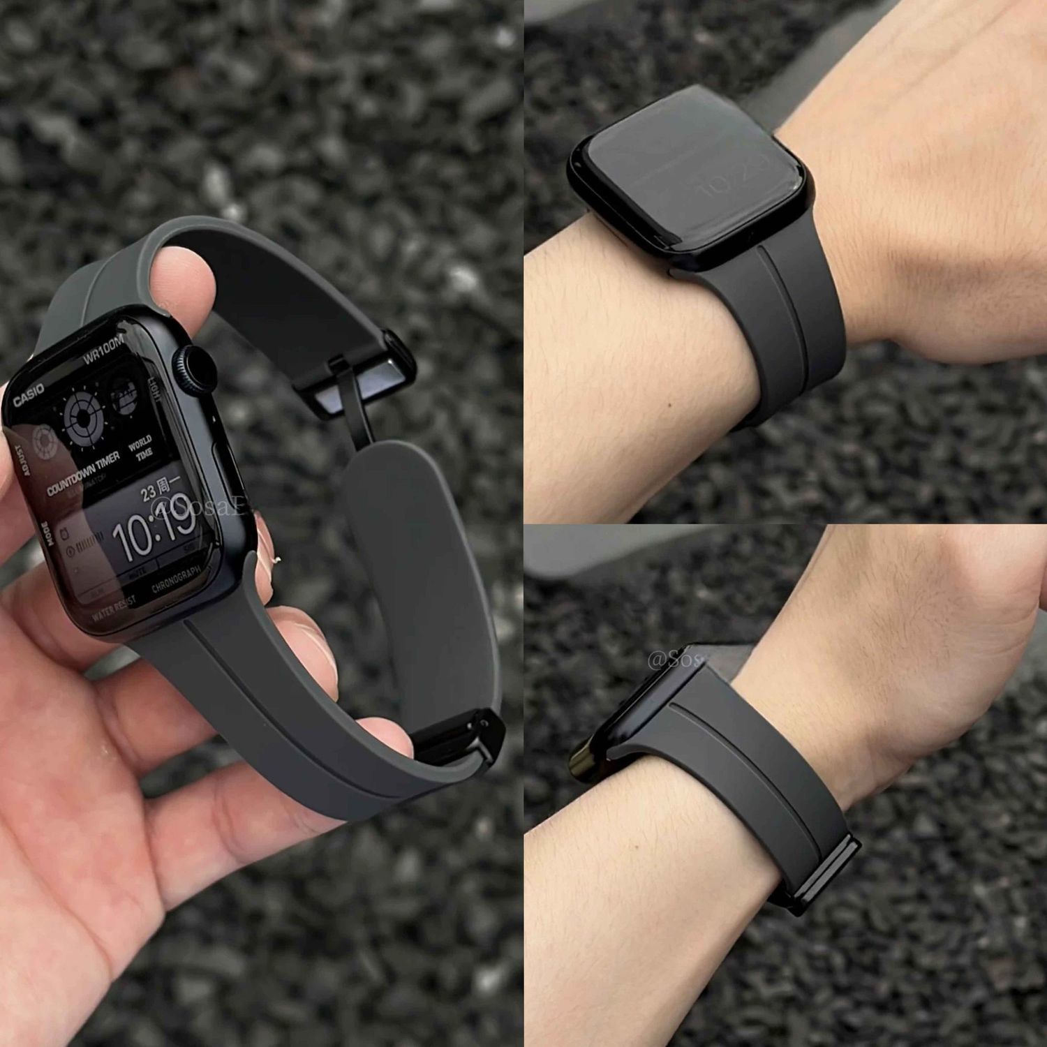 适用OPPO手表带X2mini高级男女户外新简约watch3/se磁吸硅胶运动