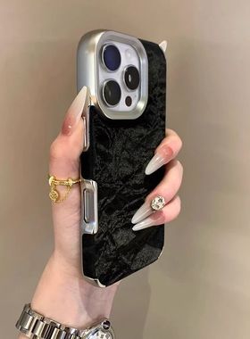 14767该飞利浦适用苹果16手机壳高级iPhone15promax绒布14情侣13