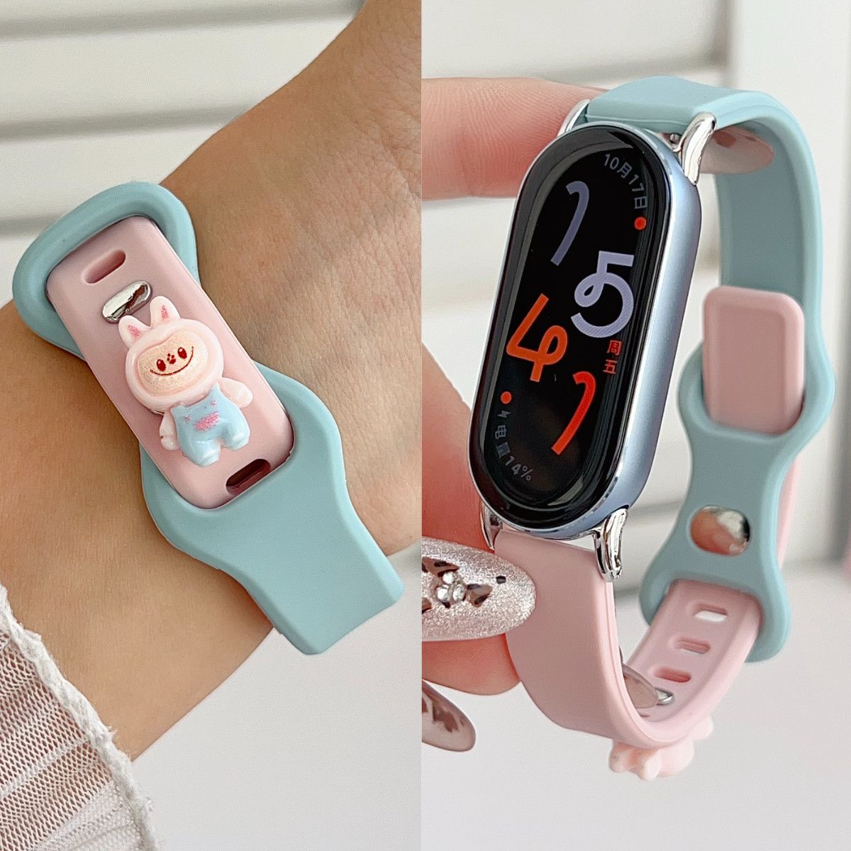 快乐魔法娃娃适用华为fit2/3小蛮腰硅胶表带女款fit4腕带秋冬pro