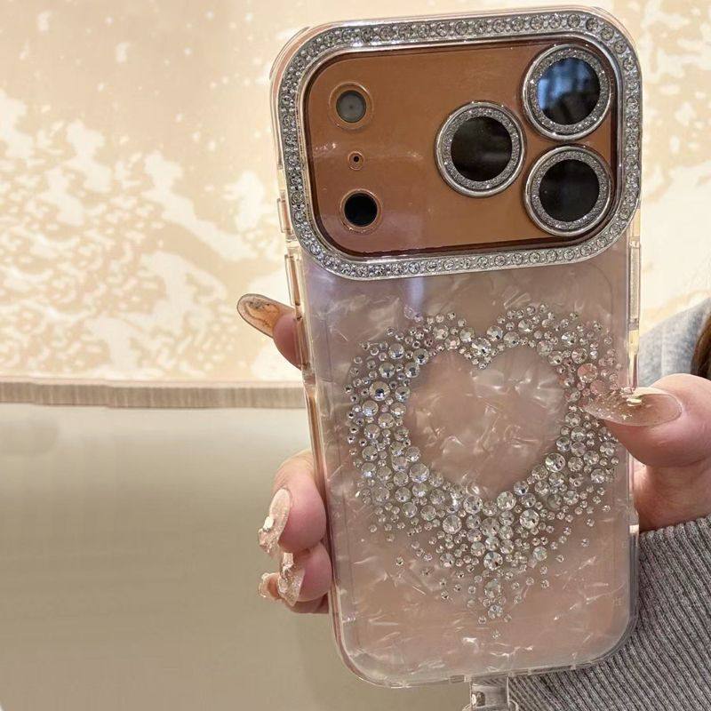 新款高级闪钻爱心贝壳纹苹果17promax/16/15/14手机壳全包防摔壳,个性定制/设计服务/DIY,手机壳/保护套定制,淘宝优惠券,粉丝福利购,淘宝优惠卷