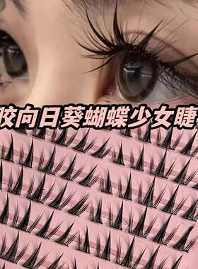 免胶向日葵免胶假睫毛自然漫画仿真纯欲睫毛浓密大容量清洁剂套装