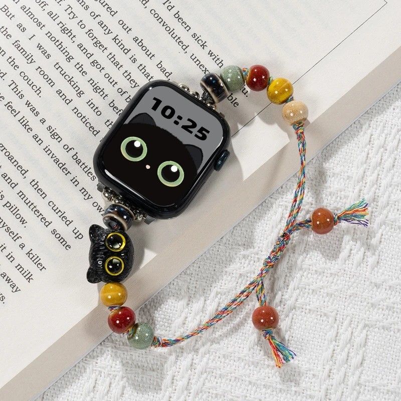 适用小猫小狗串珠手绳适用苹果手表Applewatch个性iwatch华强北表