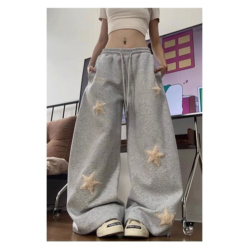 复古宽松抽绳休闲阔腿裤不易变形