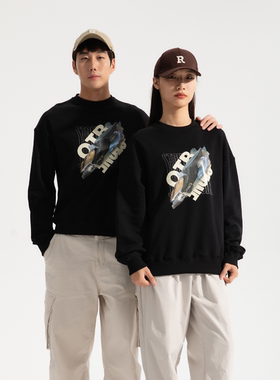 OTB秋冬季潮酷字母圆领长袖大款卫衣OTB010073