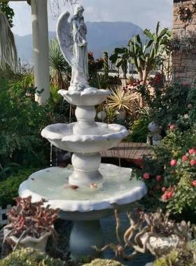 欧式花园别墅喷水鱼池景观假山喷泉流水摆件户外婚庆简约装饰水景