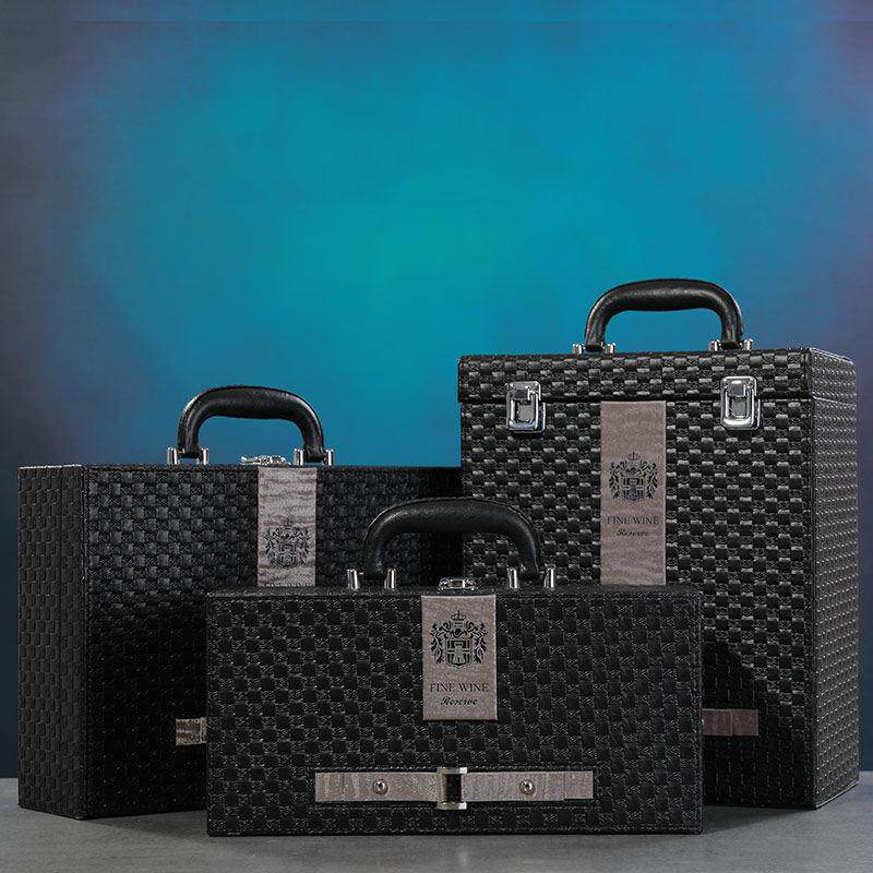 双支通用红酒皮盒红酒包装盒高档定制单支装葡萄酒箱六支酒盒礼盒