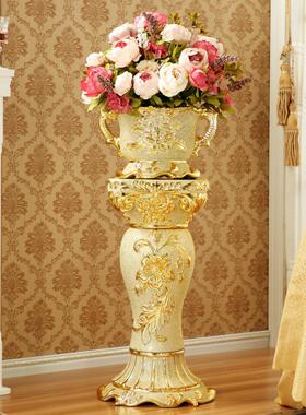 豪华陶瓷落地大花瓶集模拟花卉欧式家居客厅入口插花装饰饰品