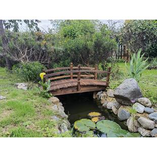 户外防腐实木园林小拱桥碳化鱼池栈道木桥花园装饰摆饰鹊桥婚礼桥