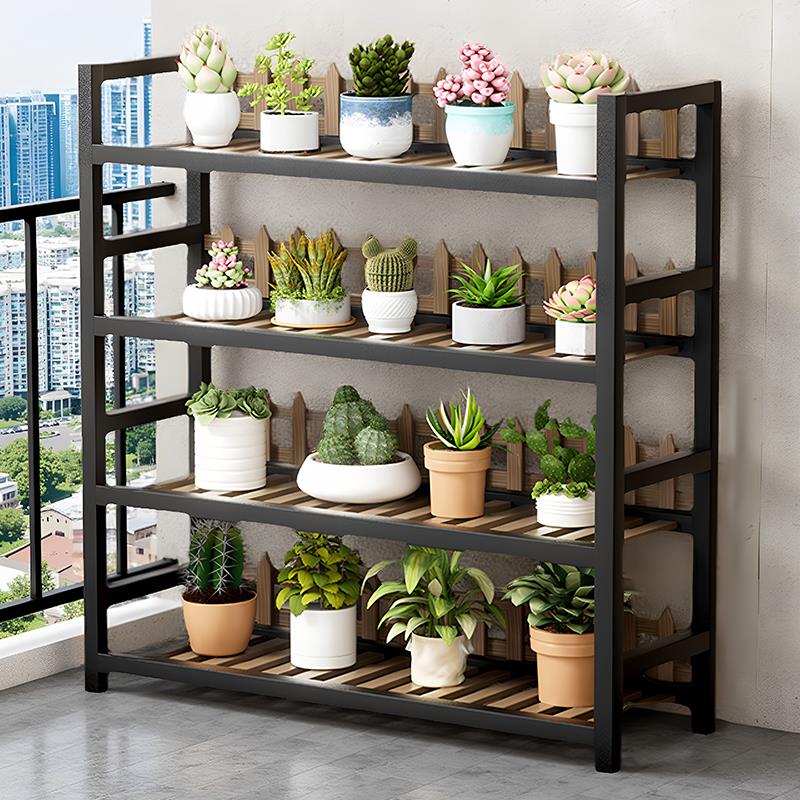 阳台花架子防腐室内多层实木客厅置物盆栽黄金葛多肉现代落地式简